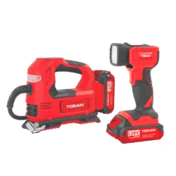 کیت کمپرسور فندکی و چراغ قوه شارژی توسن 9799